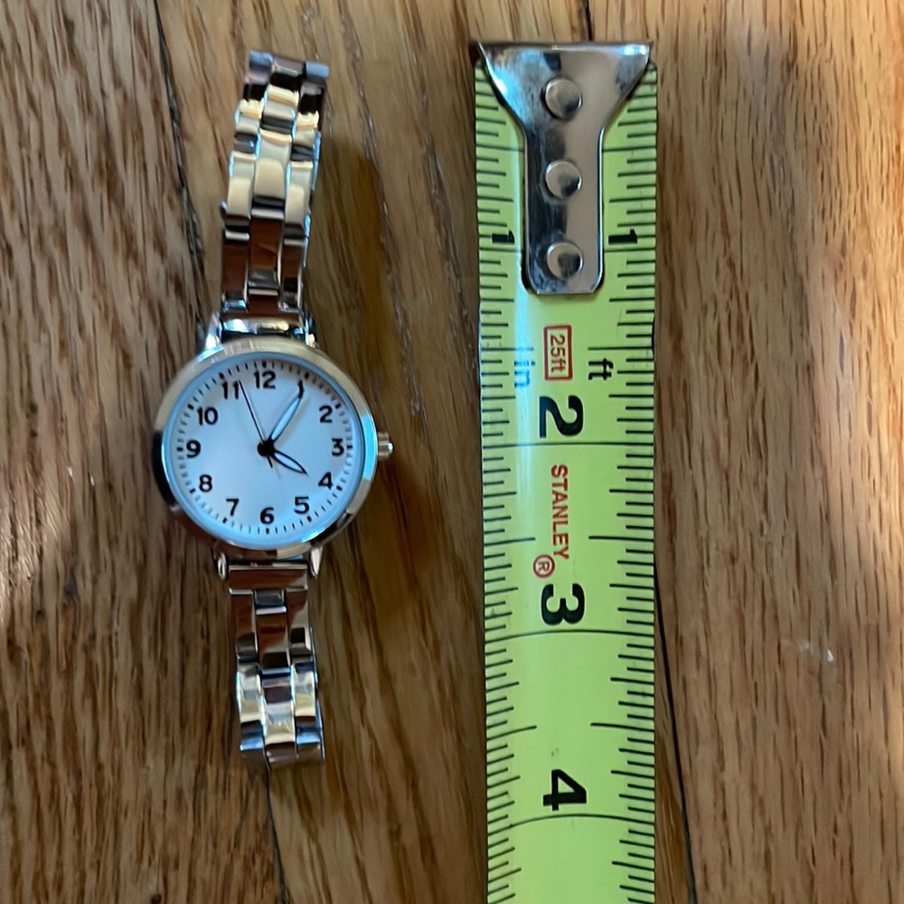 Silver tone watch